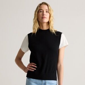 Mongolian Cashmere Mock Neck Sweater Vest